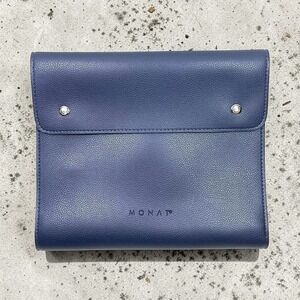 Monat Vegan Leather Padfolio Portfolio Organizer Snap Closure Travel Blue